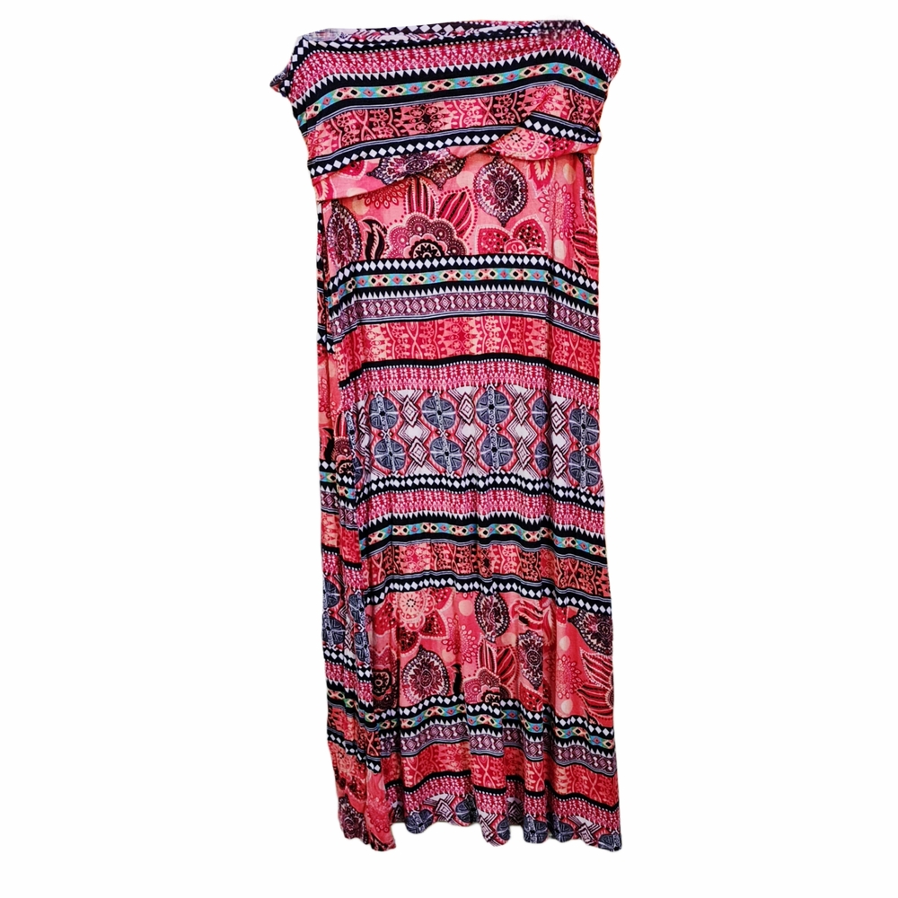 Women's Pink Patterned Maxi Dress